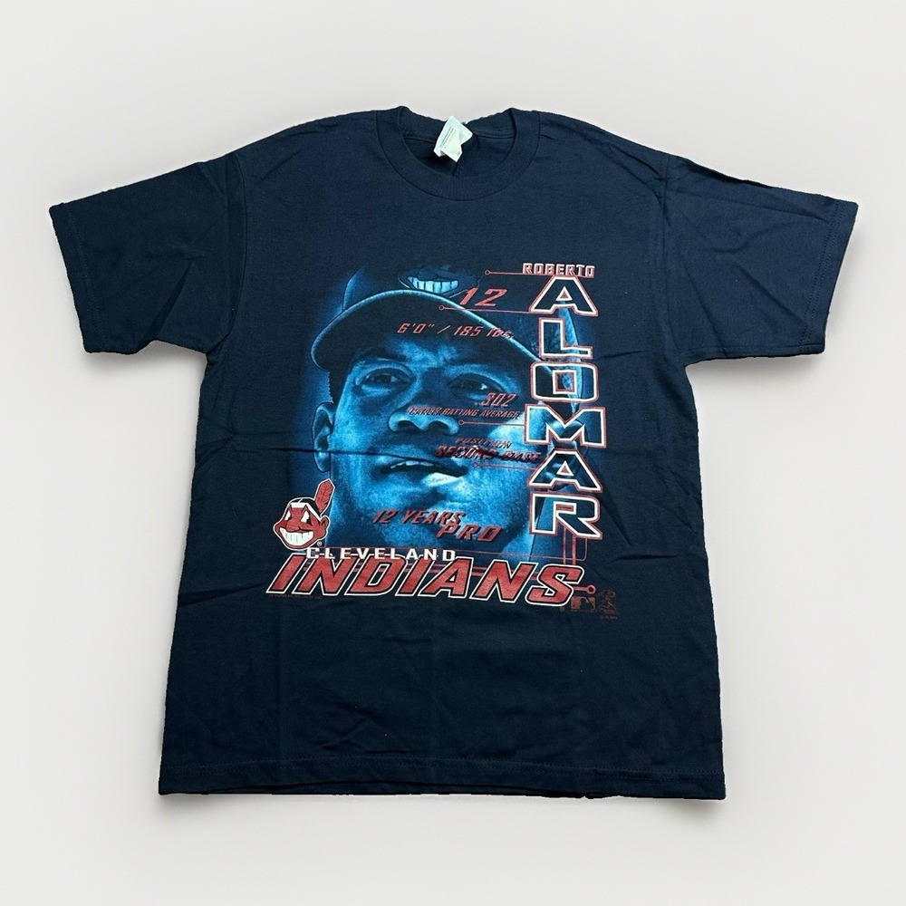VTG Roberto Alomar T-Shirt Cleveland Indians Guardians MLB Baseball 2000 Youth M
